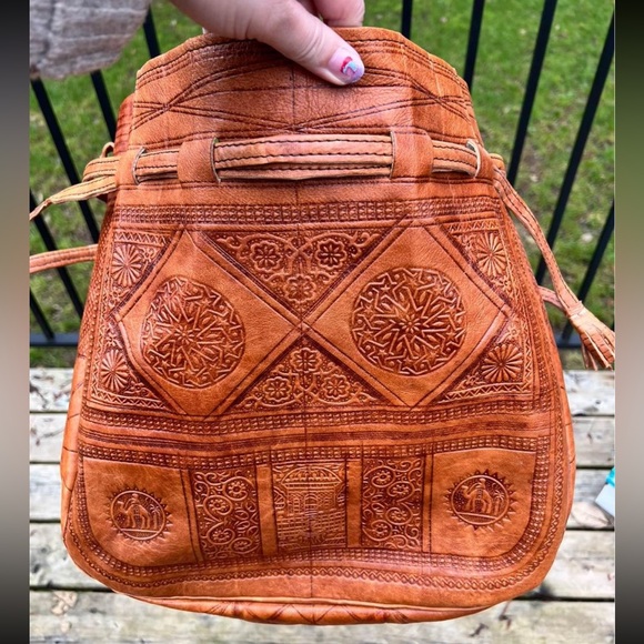 Leather Shoulder Bag - Hand Tooled - NWOT - Picture 3 of 7